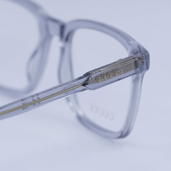 Gucci GG1120O 005 Eyeglasses Transparent Blue 55mm Square Frame - Picture 8 of 10